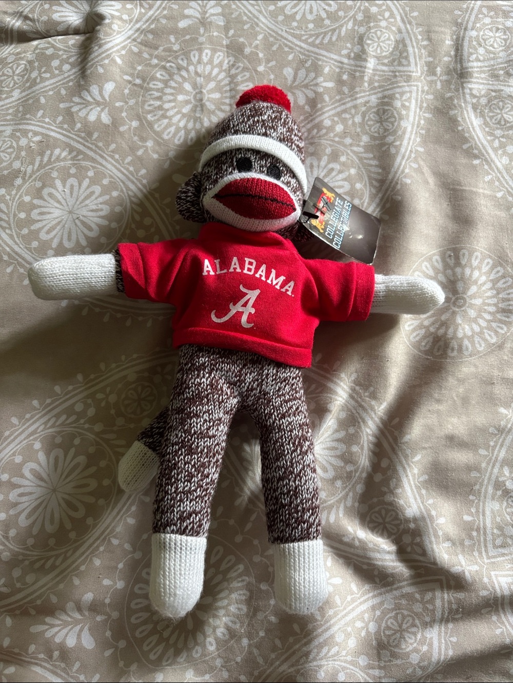 Alabama Sock Monkey Plush Doll - Red & White Tee